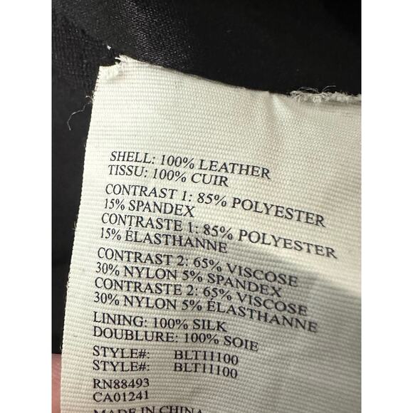 BLANC NOIR Black Leather Sheer Mesh Halter Crop Cropped Top Bra Cut-Out Back XS - Picture 6 of 7